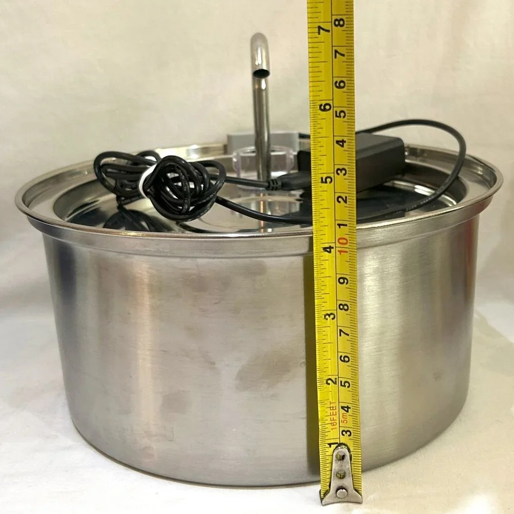 Tomxcute Stainless Steel Automatic Water Fountain for Pets 3.2 L / 108 oz